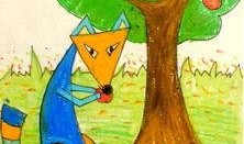 狐狸吃瓜绘画,一场森林里的趣味冒险